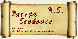 Matija Stoković vizit kartica